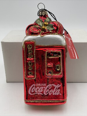 Kurt Adler Polonaise Coca-Cola Vending Machine Glass Ornament GP634 By Komozja