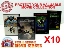 10x DVD SNAPBACK CASE SIZE DV6 - CLEAR PLASTIC PROTECTIVE BOX PROTECTOR SLEEVE