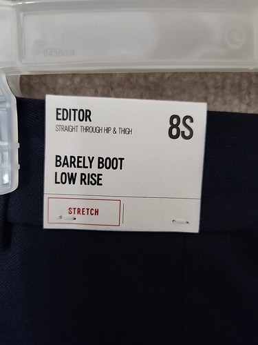 Express Editor Barely Boot Low Rise Pants Womens 8 Short Navy Blue Stretch NEW - Picture 5 of 9