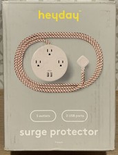    Heyday 3-Outlet Surge Protector w/6'Extension Cord  2 USB Port  SET OF 2