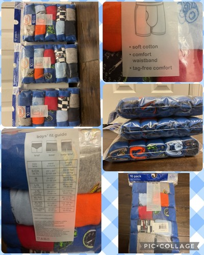 (3) Packs Wonder Nation Big Boys Underwear Cotton Boxer Briefs (30) XL 14-16