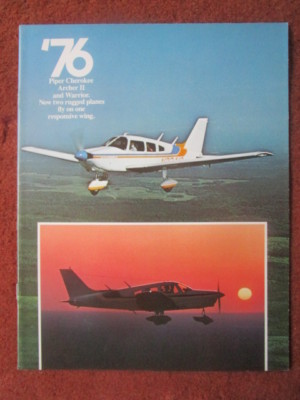 9/1975 PROSPEKT PUB PIPER AIRCRAFT 1976 CHEROKEE ARCHER II WARRIOR FLUGZEUG