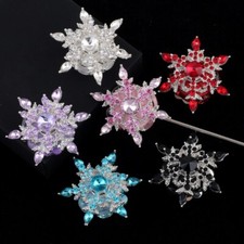 2pcs Strass Flocon Alliage Droit Trou Perles DIY Breloque Chaîne Accessoires