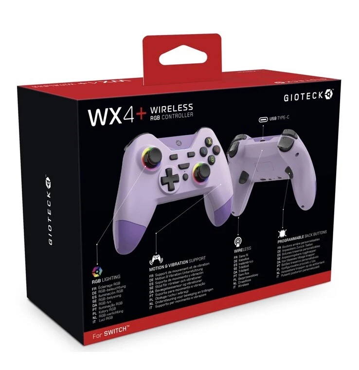 Gioteck WX4+ Wireless RGB Controller Gaming Lavender Nintendo Switch New Sealed - Image 4 of 4