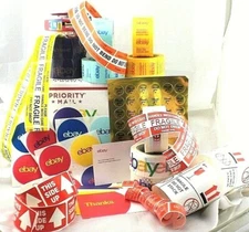 EBAY Branded Shipping Packing Supplies HUGE Variety Lot of 156 Tape Stickers ETC