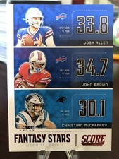 2020 Score FANTASY STARS SHOWCASE SP /20 JOSH ALLEN JOHN BROWN McCAFFREY MINT!