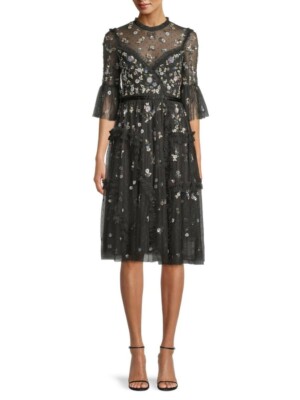 needle & thread Shimmer Ditsy Knee Length Dress size 4 