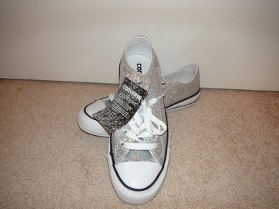 chuck taylor silver glitter