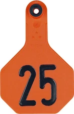 YTex 3 Star Medium Cattle ID Ear Tags Orange Numbered 1-25