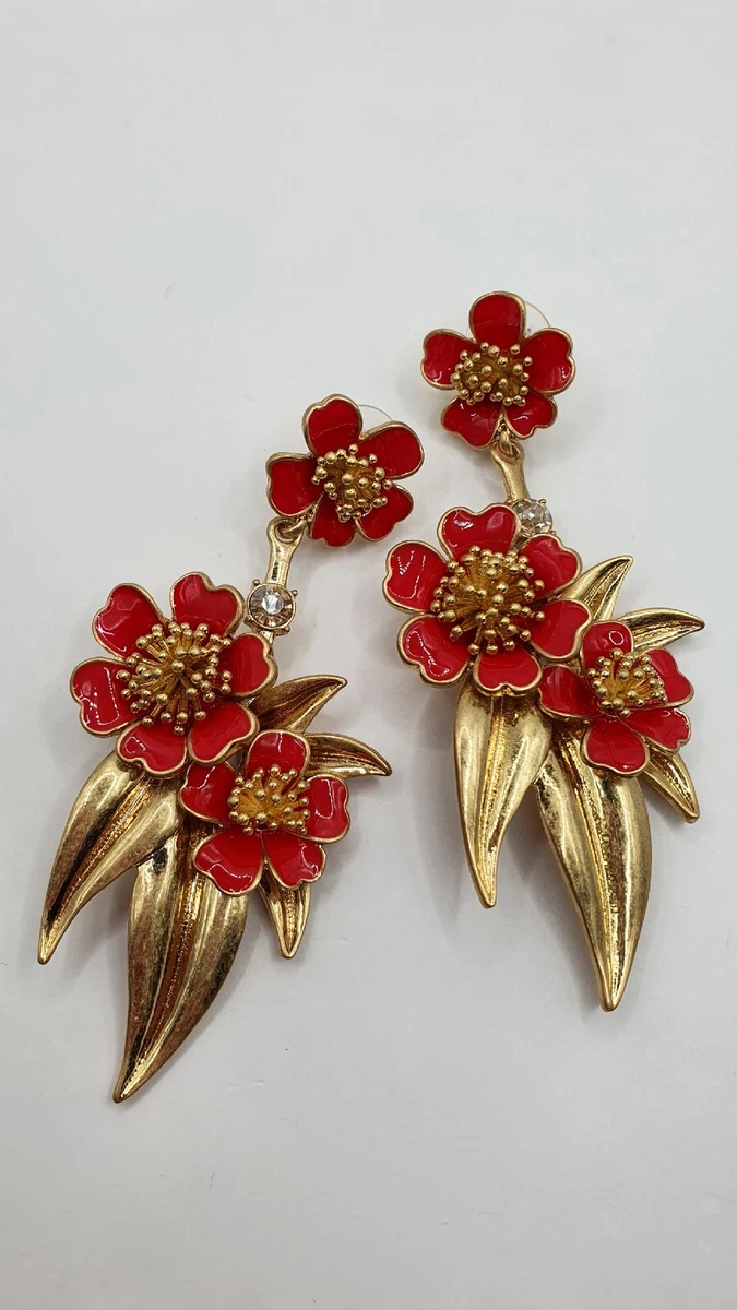 Oscar de la clearance renta red earrings