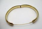 14K Yellow Gold Brushed & Polished Geometric Design Bangle Bracelet [B36] — photo 8