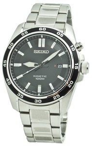 seiko kinetic stainless steel watch