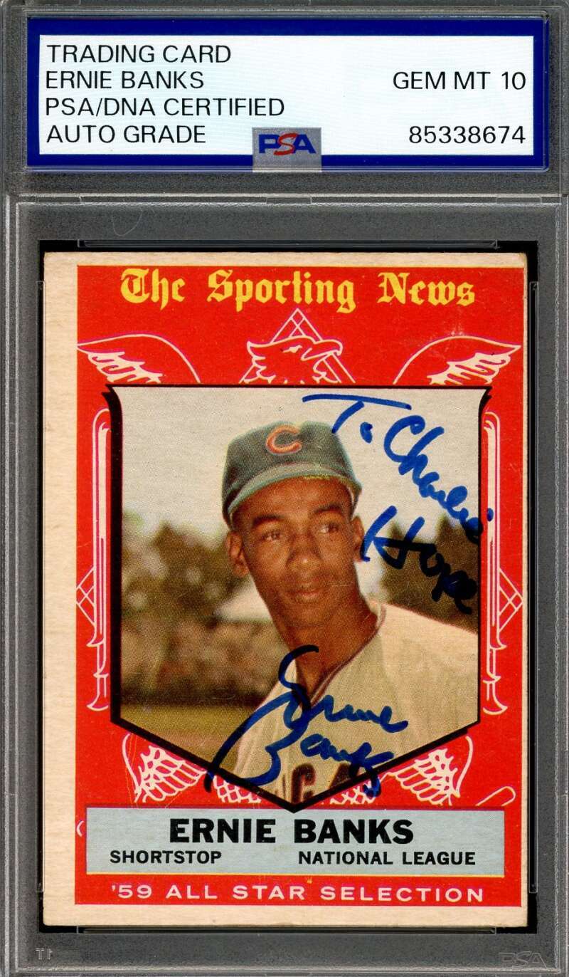 Ernie Banks 1959 Topps All Star PSA 10 Gem Mint Autograph Signed DNA Certified