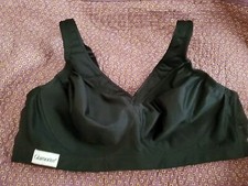 Glamorise Black Sports Bra 40B MagicLift Active Seamless Wirefree 1006