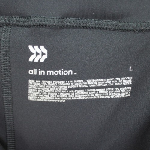 All In Motion Athletic Shorts Womens Size L Solid Black Lined Running - Picture 3 of 4