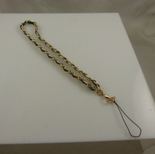 cell phone strap for phone or case black and gold.
