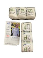 Lot of 6 Aunt Lydia's Crochet Thread Size 3 White + 2013 Bridal Shawl Pattern