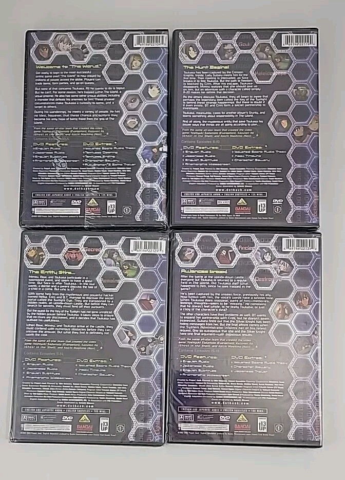 Dot Hack Sign DVD Lot Ver 1 2 3 4 Eps 1-18 Anime Bandai Platinum Series ...