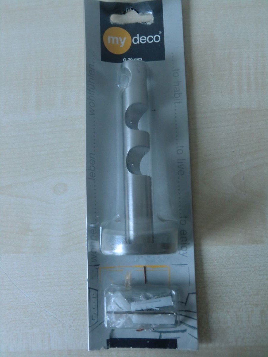 my deco Träger 20mm Edelstahloptik 13cm Gardinenstange MD 63235