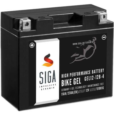 SIGA GEL Batterie Motorrad 11Ah 230A/EN GEL 12-12B-4 YT12-B4 Motorradbatterie