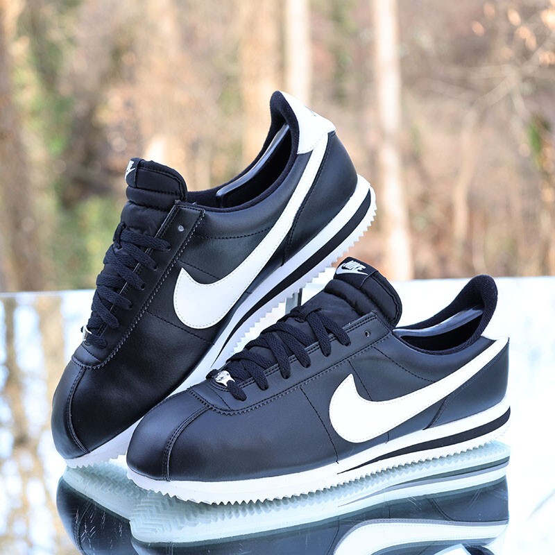 Nike Cortez Basic Leather Black White Men's Size 13 Custom 819719