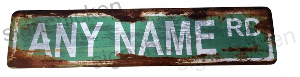 Custom Personalized Street Signs, garage sign, road sign, RUSTY VINTAGE LOOK new - Image 2 of 4