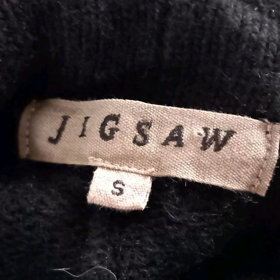 Jigsaw Biker Knit Jacket Black S UK 18 10 Cashmere Wool Angora Mix eBay