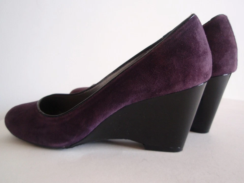 Zapatos de plataforma de cuero gamuza púrpura berenjena LIZ CLAIBORNE para mujer talla 7 1/2 M Foto 4 de 4