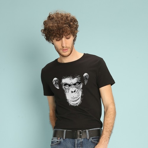 T-shirt Paul Smith Homme Noir Motif Abstrait – Coton Doux Coupe Régulière Taille L