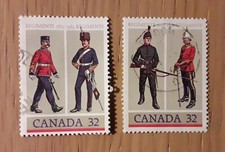 Complete Canada used stamp set: 1983 Canadian Army Regiments