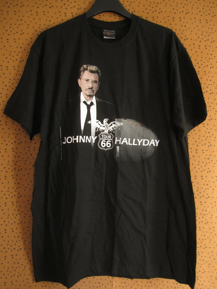 Tee Shirt Johnny Hallyday Tour 66 Shirt Black coton Homme XL