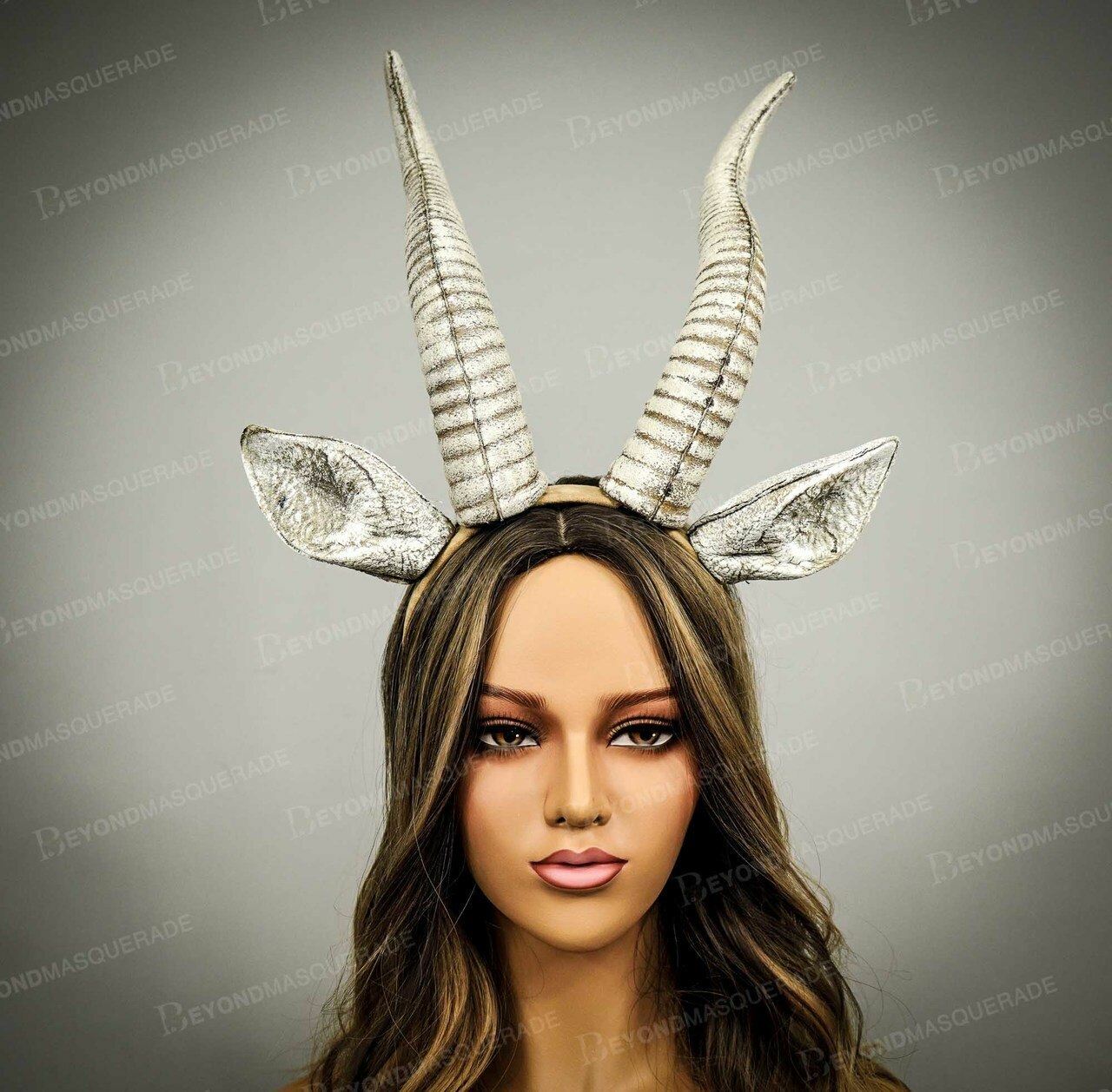 Horns Headband Deer Rams Goat Beast Twisted Horns Halloween Headpiece