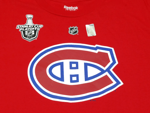 Montreal Canadiens Reebok Stanley Cup Playoff NHL Hockey T-Shirt  Habs  L-XL  - Picture 2 of 4