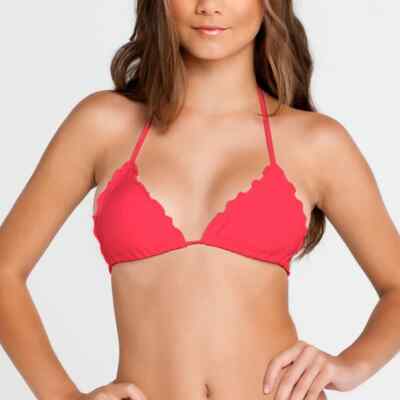 Luli Fama L57552 Bombshell Red Cosita Buena Wavey Triangle Bikini Top Size S