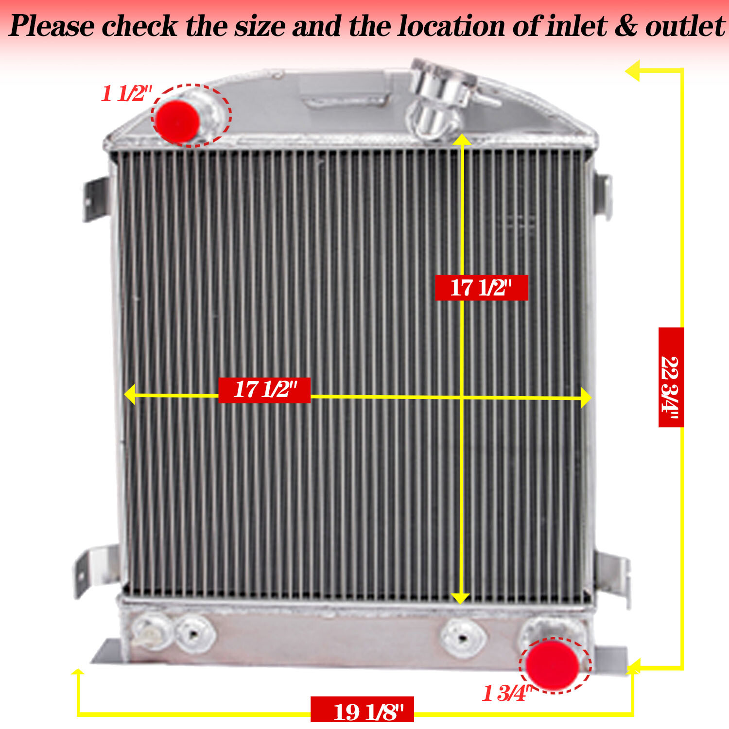 3 Core Aluminum Radiator Fit 1930 1931 1932 Ford Model A Hi-Boy Chevy V8 Engine
