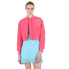 Moschino Ladies Fuschia Pink Crystal Detail Bomber Jacket, Brand Size 38 (us