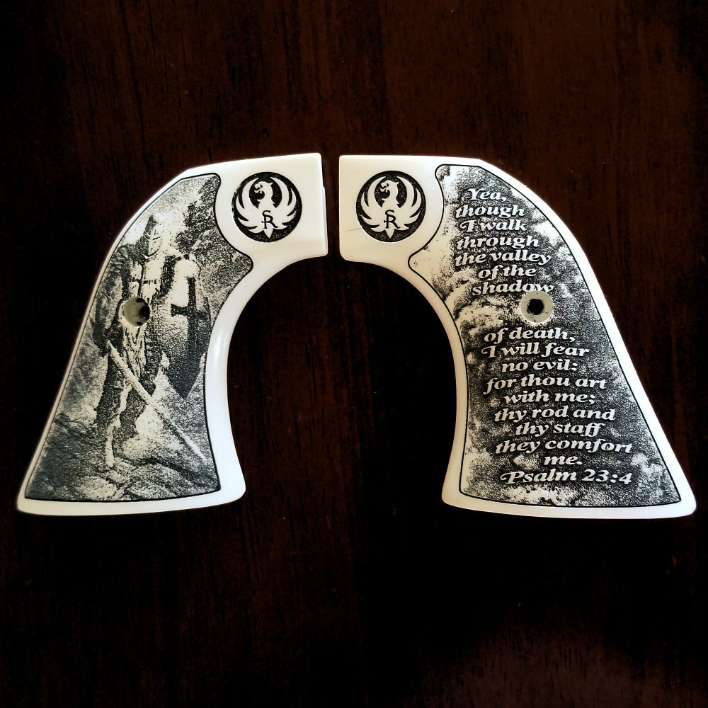 Ivory Ruger Vaquero Blackhawk Grips XR3-RED Frame Crusader Knight