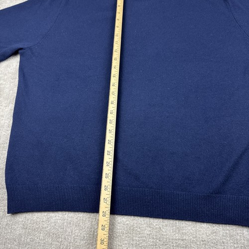 Men's 100% Cashmere Sweater XL 46-48 Blue Lands End Crew Neck Pullover Timeless - Picture 8 of 11