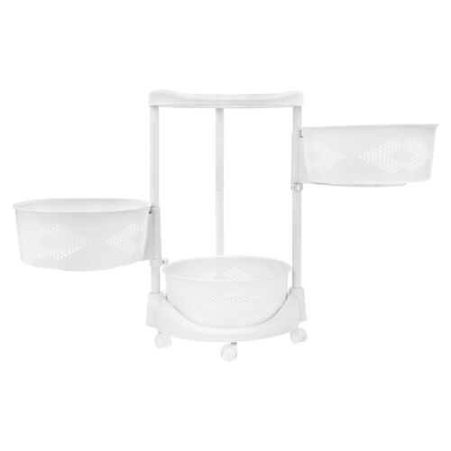 3 Schicht Regale Küche Aufbewahrungswagen Drehkorb Regal Gemüse Obst Halter - Bild 9 von 16