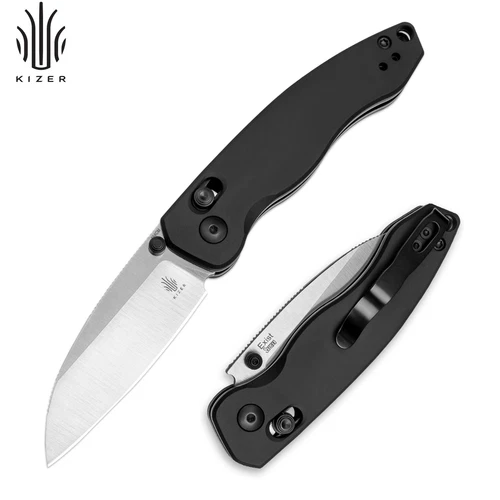 Kizer EDC Folding Pocket Knife Black Aluminium Handle 154CM Steel V3681C1
