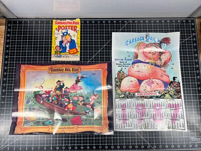 1986 Topps GARBAGE PAIL KIDS Double-Crossing The Delaware + Miss Dumpster POSTER