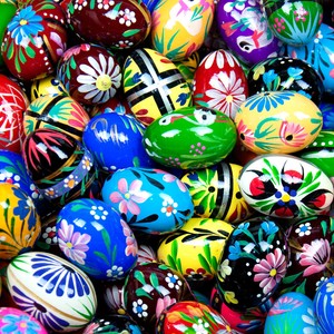 Assorted Easter Eggs Pisanki Pysanky Hand Painted Wooden Polish