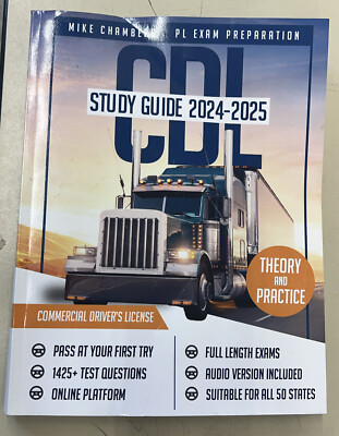 CDL Study Guide 2023-2024: Exam Prep Book with 425+ Qu..Paperback NEW