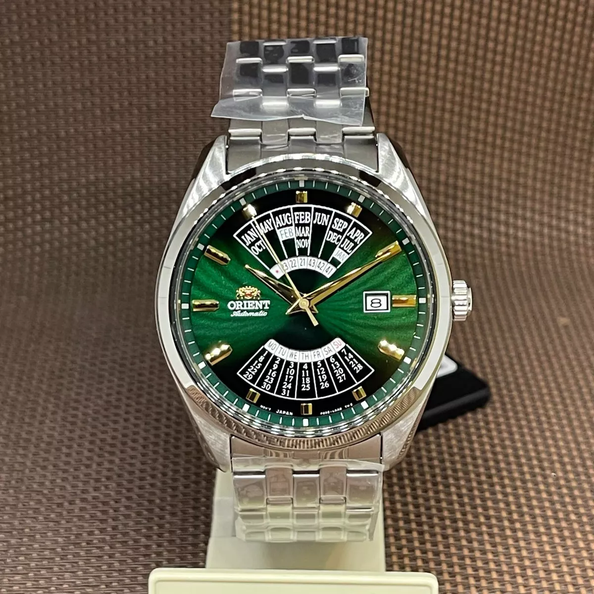Orient RA BA0002E10B Multi Year Calendar Green Dial Stainless Steel Men s Watch