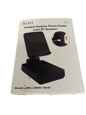 Aciyi Phone Stand Adjustable Black Foldable Desktop Holder (With BT Speaker)