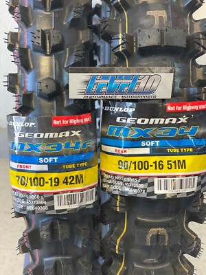 Dunlop MX34 Front 70/100-19 Rear 90/100-16 Tire Set KX100 TTR125L