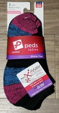 3 Pair Of Peds Ladies Women's Active Low Cut Blister Free Socks Size 5-10 Black