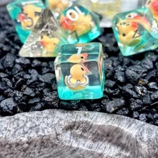 Sage's Yellow Duck Familiar Resin Polyhedral Dice Set | Dungeons DnD RPG TTRPG