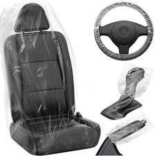 250 PCS Disposable Car Seat Covers Clear Plastic Vehicle Seat Protector Set