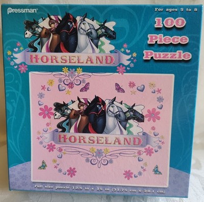 Pressman 100 Piece HORSELAND Puzzle #10170 12.5 in x 15 in 2008 NEW Sealed